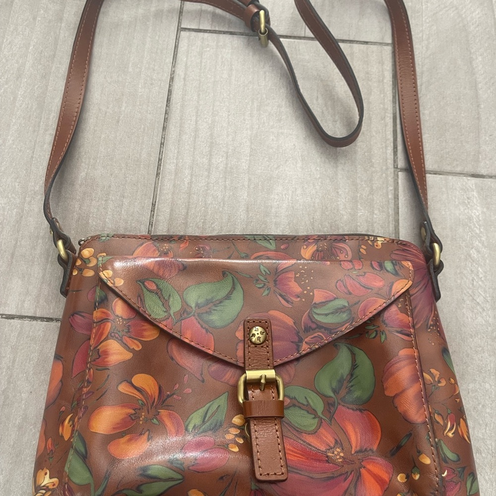 Floral Leather Crossbody Bag